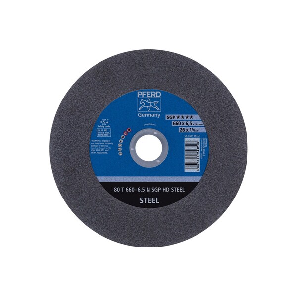 Pferd Abrasive Cut-Off Wheel, 26 in Dia, 1/4 in Thick, 1 in Arbor Hole Size, Aluminum oxide A, 24 Grit 66132 - main